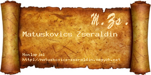 Matuskovics Zseraldin névjegykártya